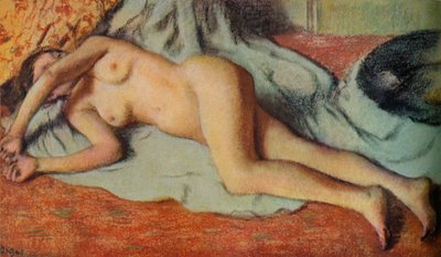 Kąpiący się leżący na ziemi, ok. 1885 r. autorstwa Edgar Degas