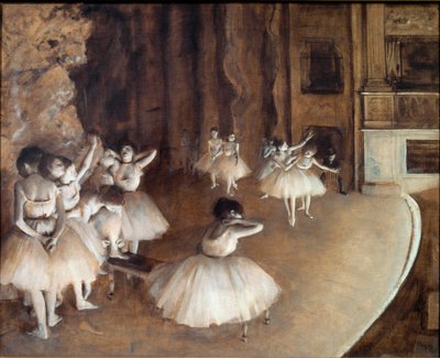 Próba baletowa na scenie autorstwa Edgar Degas