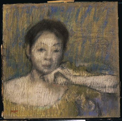 Popiersie kobiety z lewą ręką na brodzie, ok. 1895-98 autorstwa Edgar Degas