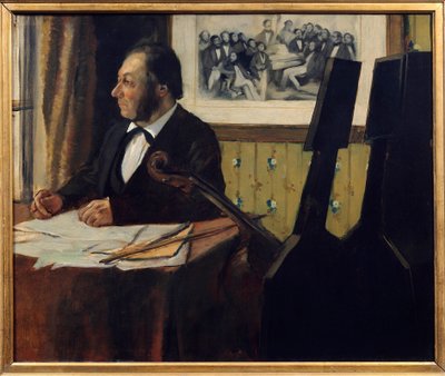 Pilet wiolonczelista, Louis Marie Pilet (1815-1877). Obraz Edgara Degasa (1834-1917) 1869 Nd. 0,50 x 0,61 m Paryż. Musee d