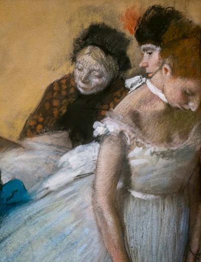 Egzamin z tańca (szczegóły). 1880. Pastel na papierze. autorstwa Edgar Degas