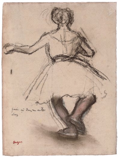 tancerz, widok z tyłu, autorstwa Edgar Degas
