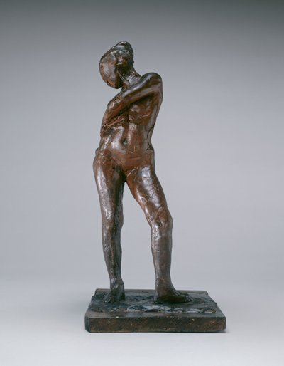 Tancerka zapinająca sznurek w rajstopach, ok. godz. 18851890. autorstwa Edgar Degas