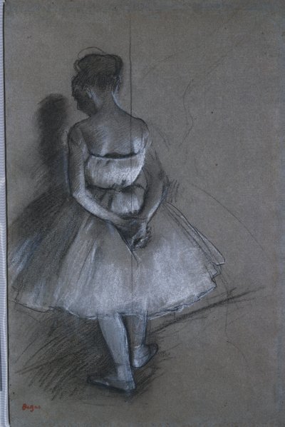 Tancerka stojąca z rękami skrzyżowanymi za plecami, 1874 autorstwa Edgar Degas
