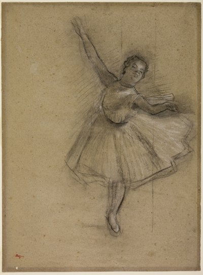 Toczenie tancerza, ok. 1876 (węgiel i kreda na papierze) autorstwa Edgar Degas