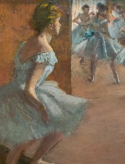 Tancerze wspinający się po schodach (szczegół). W latach 1886-1888. Olej na płótnie. autorstwa Edgar Degas
