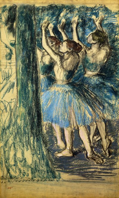 Tancerze na scenie; Danseuses en Scene, c. 1898 autorstwa Edgar Degas