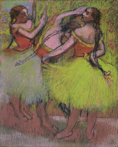 Tancerze z włosami zaplecionymi w warkocze autorstwa Edgar Degas
