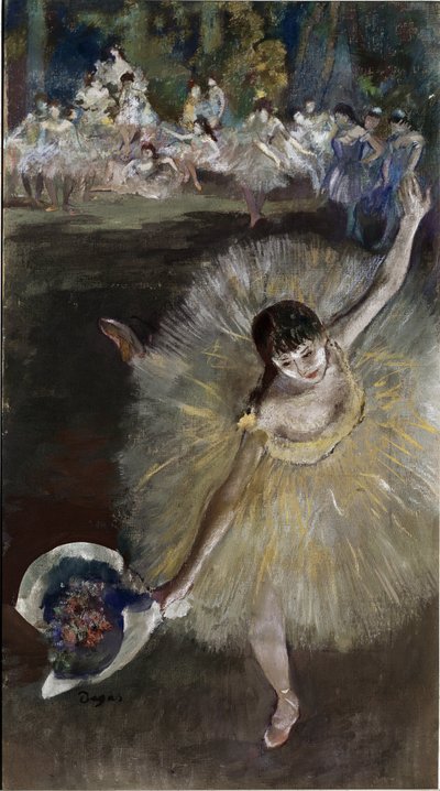Tańcząca dziewczyna (olej na płótnie autorstwa Edgar Degas