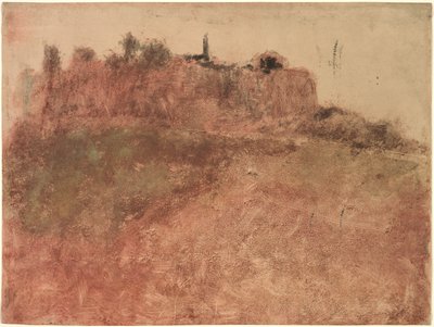 Wioska Esterel, ok. 1890 (monotypia) autorstwa Edgar Degas