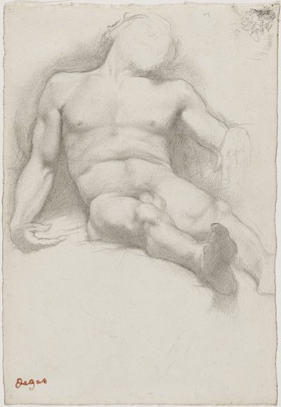 Badanie – Leżący nagi mężczyzna autorstwa Edgar Degas