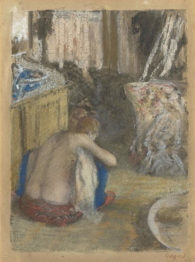 Naga kobieta w kucki, widok z tyłu Naga kobieta w kucki, od tyłu, około. 1876. autorstwa Edgar Degas