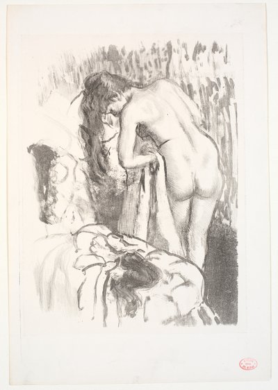 Naga kobieta stojąca w toalecie autorstwa Edgar Degas