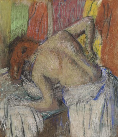 Kobieta wycierająca plecy, ok. 1895. autorstwa Edgar Degas