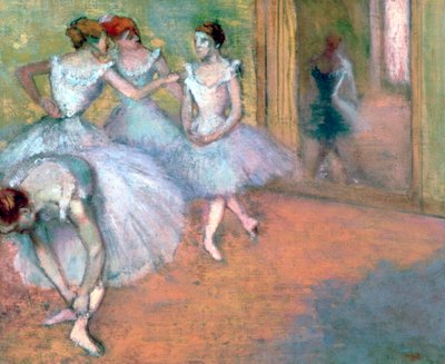 Czterech Tancerzy w Foyer, koniec XIX-początek XX wieku autorstwa Edgar Degas