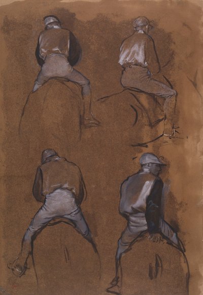 Cztery badania dżokeja autorstwa Edgar Degas