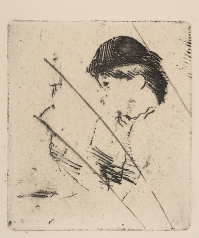 Głowa i ramiona młodej kobiety w profilu I, ca. 1879. autorstwa Edgar Degas
