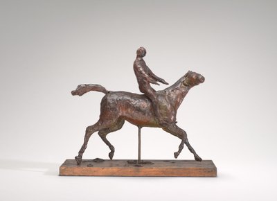 Galopujący koń, z głową w prawo, stopy nie dotykające ziemi, połowa lat 70. XIX wieku. autorstwa Edgar Degas
