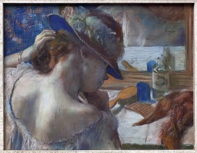 Przed lustrem. Praca Edgara Degasa (1834-1917), pastel ok. 1889. Sztuka francuska autorstwa Edgar Degas