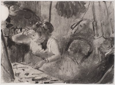 Intymność, ok. 1877-80 (monotypia w czerni) autorstwa Edgar Degas