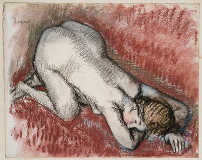 Klęcząca naga kobieta, ok. 1889-95 autorstwa Edgar Degas