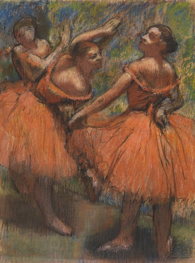 Czerwone spódnice, ok. 1807-1901 (pastel na papierze) autorstwa Edgar Degas