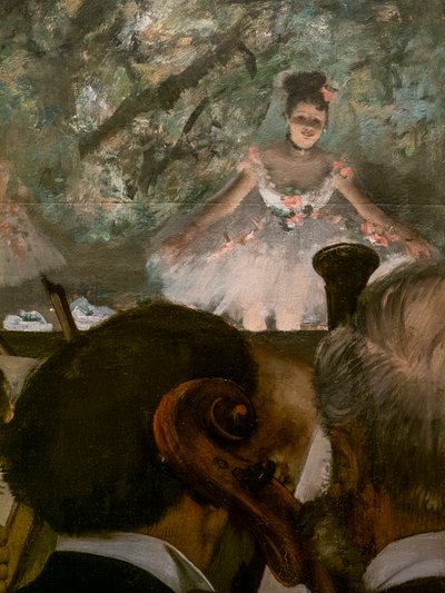 Les Musiciens (szczegóły). 1872-1873, wznowione około 1874-1876. Olej na płótnie. autorstwa Edgar Degas