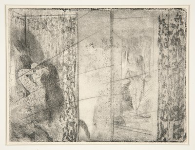 Loges d’Actrices (garderoby aktorek), ok. 1875 (akwaforta i akwatinta) autorstwa Edgar Degas