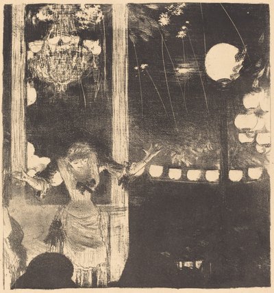 Mademoiselle Bécat w Cafe des Ambassadeurs Do Ambasadorów: Mlle Bécat, ok. godz. 1877. autorstwa Edgar Degas
