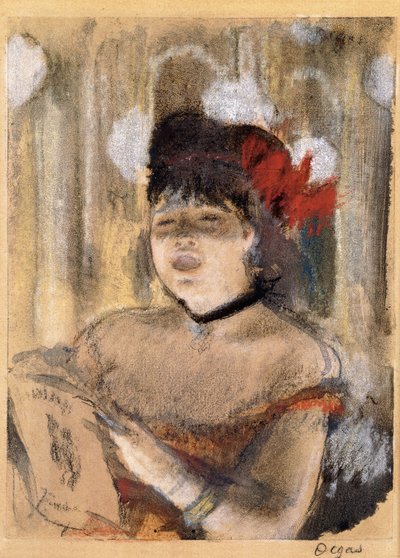 Mademoiselle Dumay, piosenkarka, ok. 1879 r. autorstwa Edgar Degas