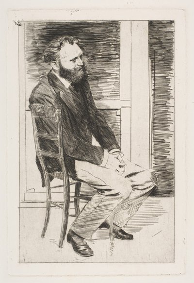 Manet siedzący, zwrócony w prawo, 1864-65. autorstwa Edgar Degas