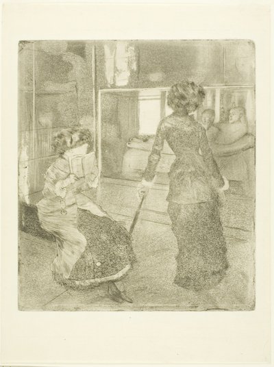 Mary Cassatt w Luwrze: Galeria Etrusków, 1879?-80? autorstwa Edgar Degas
