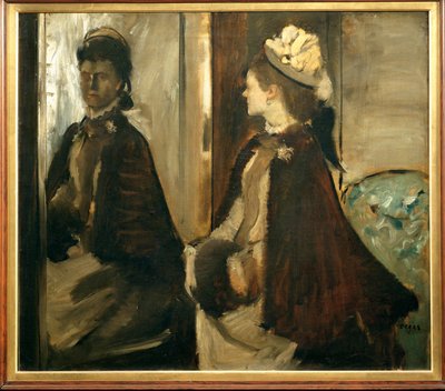 Mme. Jeantaud au mirroir (obraz na płótnie) autorstwa Edgar Degas