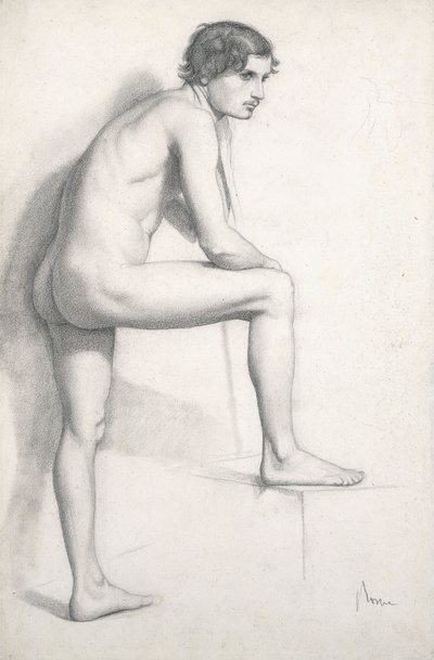 Studium aktu, c.1858 autorstwa Edgar Degas