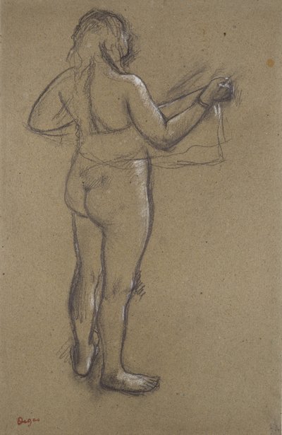 Naga kobieta susząca się autorstwa Edgar Degas
