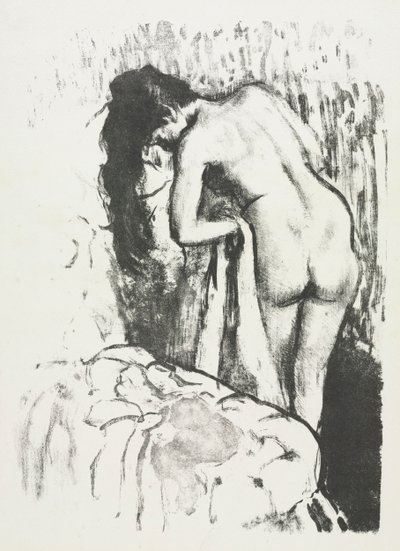 Naga kobieta stojąca, susząca się, 1891-1892. autorstwa Edgar Degas