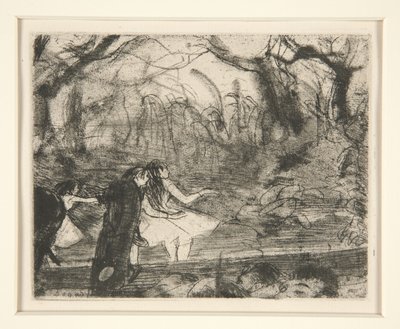 Na etapie III, 1877 (akwaforta na miękkim podłożu i ruletka na papierze) autorstwa Edgar Degas