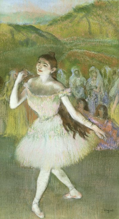 Różowa Tancerka (pastelowa) autorstwa Edgar Degas