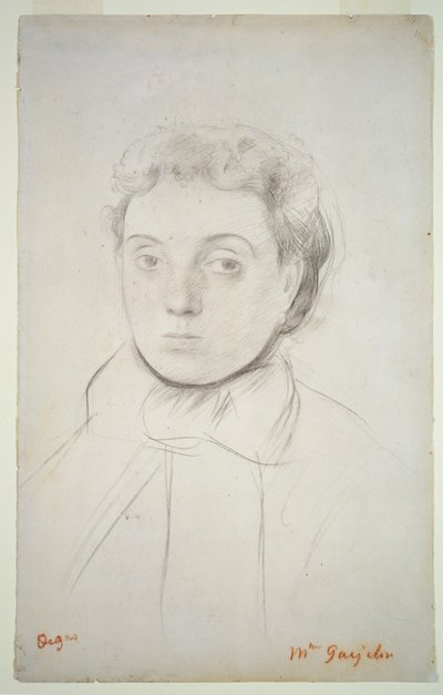Portret Joséphine Gaujelin, przed 1867 (kreda na papierze) autorstwa Edgar Degas