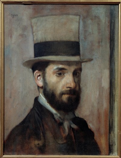 Portret Leona Josepha Florentina Bonnata (1833-1922) Malarz nosi cylinder. Obraz Edgara Degasa (1834-1917) 1863 Nd. 0,43x0,36 m Bayonne, Musee Bonnat - Portret Leona Josepha Florentina Bonnata (1833-1922). Artysta nosi cylinder. Malowanie b autorstwa Edgar Degas