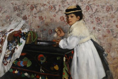 Portret mlle. Hortense Valpinçon, ok. 1871 (olej na tykanie materaca) autorstwa Edgar Degas