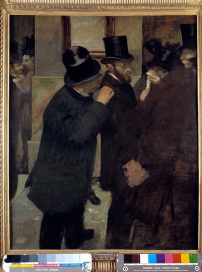Portrety na giełdzie lub „A la Bourse”: reprezentacja Ernesta Maya (1845-1925), finansisty i kolekcjonera. Obraz Edgara Degasa (1834-1917). 1878-1879. Wymiary: 1,00 x 0,82 m. Paryż, Musee d