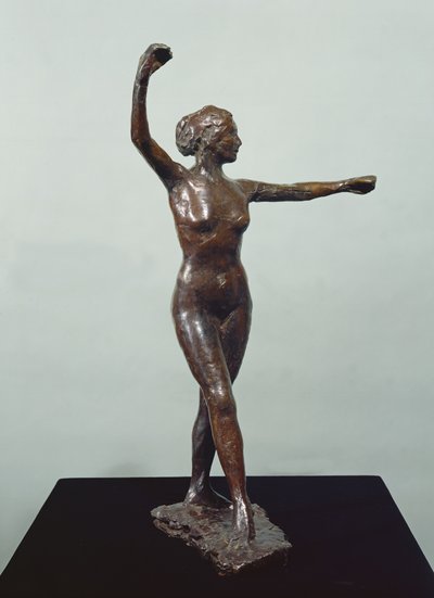 Przygotowanie do tańca, prawa stopa z przodu (brąz) autorstwa Edgar Degas