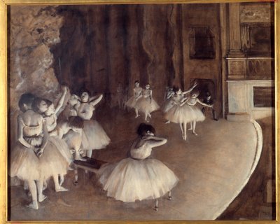 Powtórzenie baletu na scenie Obraz Edgara Degasa (1834-1917). 1874. wym. 0,65x0,81m. Paryż, Muzeum Orsay autorstwa Edgar Degas