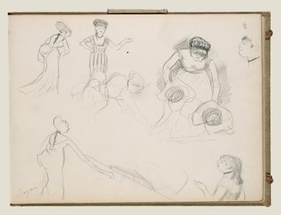 Szkice piosenkarzy kawiarnianych autorstwa Edgar Degas