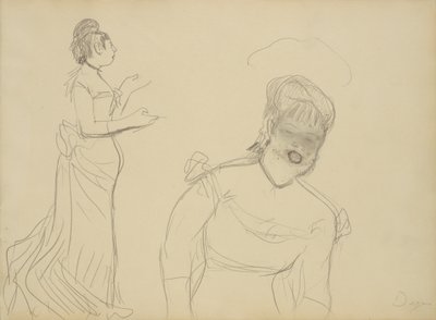 Szkice piosenkarki kawiarnianej autorstwa Edgar Degas