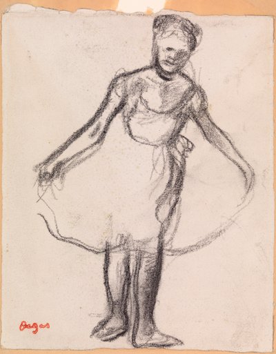 Stojąca Tancerka Trzymająca Spódnicę Tutu autorstwa Edgar Degas
