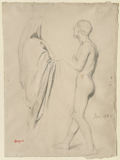 Studium dla „Dante i Virgil”, ok. 1856-57 autorstwa Edgar Degas
