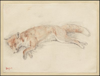 Studium dla "Martwego lisa w lesie", ok. 1861-64 autorstwa Edgar Degas