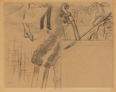 Studium do programu Galerie Ponsin Soiree Artistique, 15 maja 1884 r. autorstwa Edgar Degas